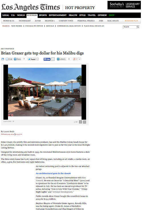 Featured in Los Angeles Time